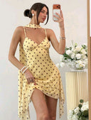 Vestido corto de verano con tirantes finos y estampado de lunares - ArmasStyle
