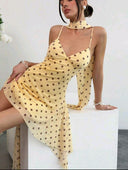 Vestido corto de verano con tirantes finos y estampado de lunares - ArmasStyle