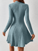 Vestido corto manga larga tela acanalada - ArmasStyle