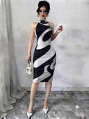 Vestido cuello halter estampado - ArmasStyle
