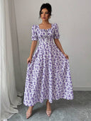 Vestido de mujer cuello cuadrado estampado floral - ArmasStyle