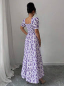 Vestido de mujer cuello cuadrado estampado floral - ArmasStyle
