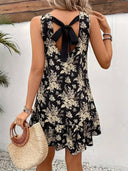 Vestido de mujer estampado holgado con lazo en la parte de atras - ArmasStyle