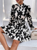 Vestido de mujer versatil estampado con cinturon - ArmasStyle