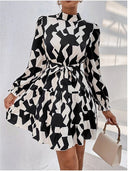 Vestido de mujer versatil estampado con cinturon - ArmasStyle
