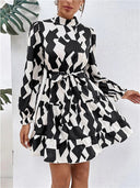 Vestido de mujer versatil estampado con cinturon - ArmasStyle
