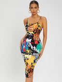Vestido de tirantes estampado largo - ArmasStyle