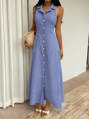 Vestido estampado de rayas y botones - ArmasStyle