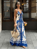 Vestido largo con estampado tropical bohemio - ArmasStyle