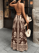 Vestido largo con estampado tropical bohemio - ArmasStyle