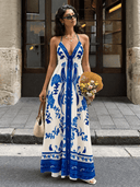 Vestido largo con estampado tropical bohemio - ArmasStyle