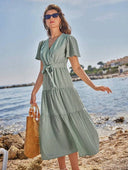 Vestido largo con manga mariposa (Sin cinturon) - ArmasStyle
