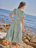 Vestido largo con manga mariposa (Sin cinturon) - ArmasStyle
