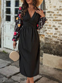 Vestido largo con mangas estampada - ArmasStyle