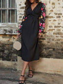 Vestido largo con mangas estampada - ArmasStyle