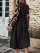 Vestido largo con mangas estampada - ArmasStyle