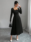 Vestido largo de mujer con cuello asimetrico - ArmasStyle