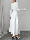 Vestido largo de mujer con cuello asimetrico - ArmasStyle