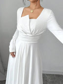 Vestido largo de mujer con cuello asimetrico - ArmasStyle