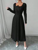 Vestido largo de mujer con cuello asimetrico - ArmasStyle
