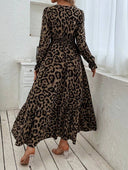 Vestido largo de mujer versatil estampado animal-print - ArmasStyle