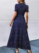 Vestido largo de mujer versatil estampado de puntos - ArmasStyle