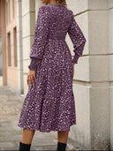 Vestido largo de mujer versatil estampado manga larga - ArmasStyle