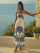 Vestido largo de vacaciones estilo retro resort - ArmasStyle