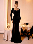 Vestido largo elegante gamuzado - ArmasStyle