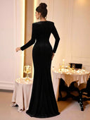Vestido largo elegante gamuzado - ArmasStyle