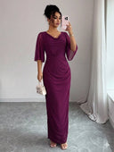 Vestido largo elegante unicolor - ArmasStyle