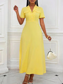 Vestido largo elegante y casual manga corta - ArmasStyle