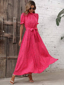 Vestido largo estampado de lunares (Sin cinturon) - ArmasStyle