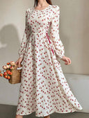 Vestido largo floreado (Sin cordon rojo) - ArmasStyle