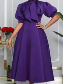 Vestido largo manga bombacha y lazo - ArmasStyle