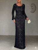 Vestido largo manga larga tejido - ArmasStyle
