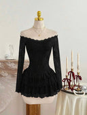 Vestido romantico con textura de encaje - ArmasStyle