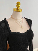 Vestido romantico con textura de encaje - ArmasStyle