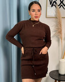 Vestido tejido manga larga con bolsillos